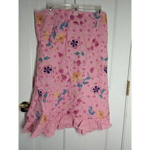 Vintage Garron Linen Floral Knee Length Skirt Size L